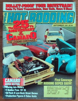 POPULAR HOT RODDING 1991 SEPT - CAMARO RACE HISTORY, KENNE B